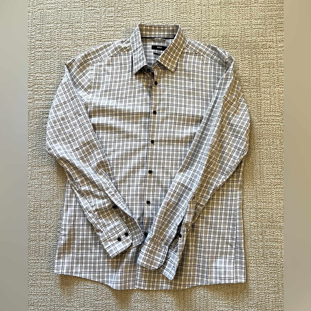 Men’s Boss Slim Fit Button Down Shirt | Size L 16 1/2
